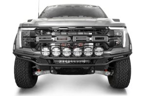 Ford F-150 Raptor Light Hoop - Front - Addictive Desert Designs - Race Series - Hammer Black - `21-`24
